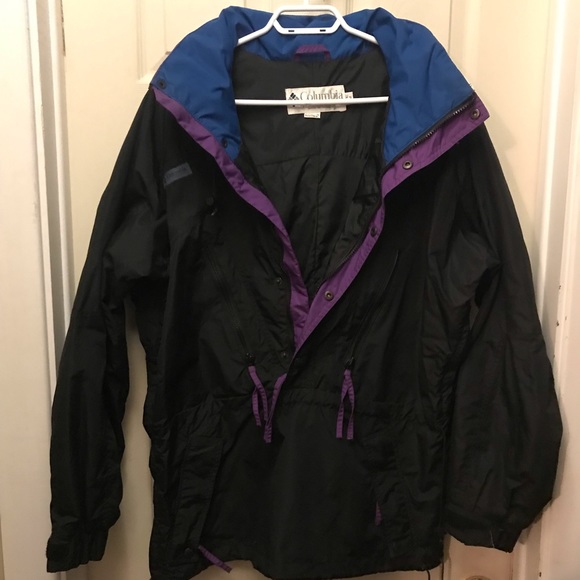 Columbia men’s medium vintage 1/2 zip pull over jacket with hood - Picture 8 of 10